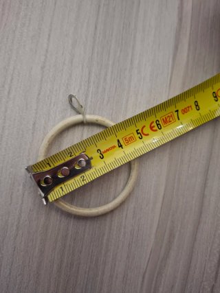 20 Anelli per Tenda Metallo Beige Vintage