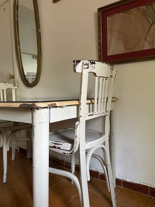 Mesa de comedor familiar cristal y madera