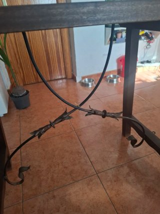 Mesa madera y forja