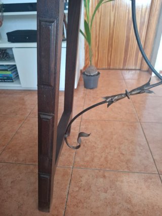 Mesa madera y forja