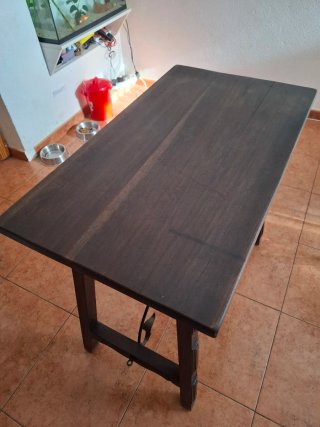 Mesa madera y forja
