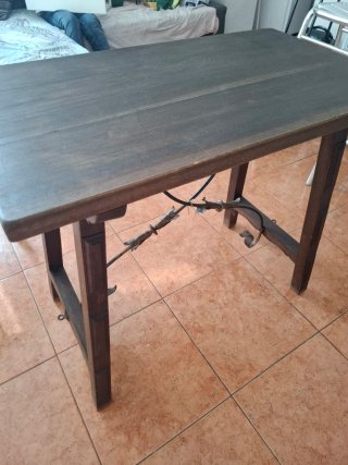 Mesa madera y forja