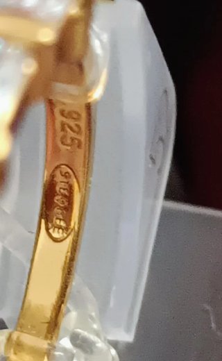 Anillo TOSH Oro Baño Circonitas Talla 12