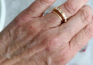 Anillo TOSH Oro Baño Circonitas Talla 12
