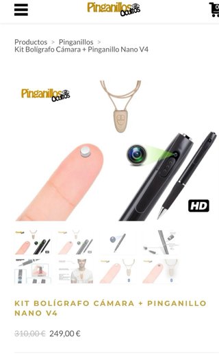 Kit Pinganillo y Bolígrafo Cámara Oculta