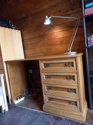 Mesa escritorio madera 4 cajones
