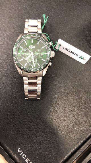 Reloj Lacoste Cronógrafo Verde y Plateado