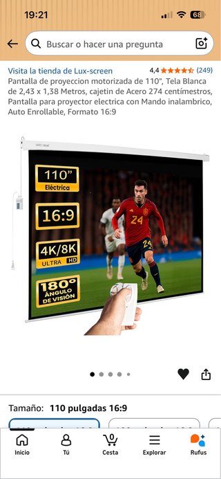 Pantalla Proyector Lux-screen Motorizada 90 16:9