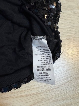 Top nero paillettes