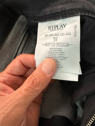 Replay Pantalones Cortos Gris Talla M