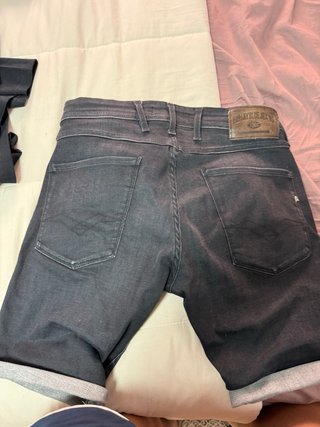 Replay Pantalones Cortos Gris Talla M