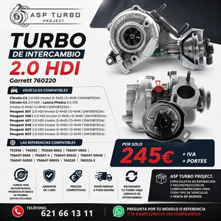 TURBO DE INTERCAMBIO 2.0 HDI – Garrett 760220