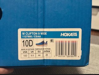 Zapatillas Hoka Clifton 9 Azul/Naranja T44 Nuevas