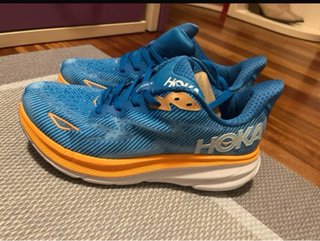 Zapatillas Hoka Clifton 9 Azul/Naranja T44 Nuevas