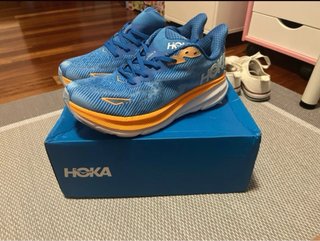 Zapatillas Hoka Clifton 9 Azul/Naranja T44 Nuevas