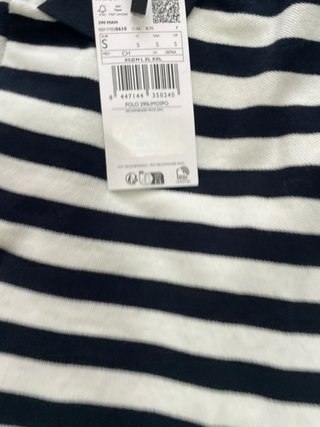 Polo Mango Talla S Rayas Negras y Blancas