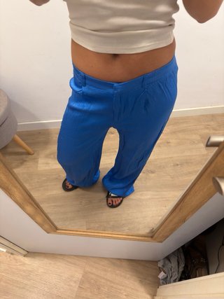 Pantalón fluido azul talla s