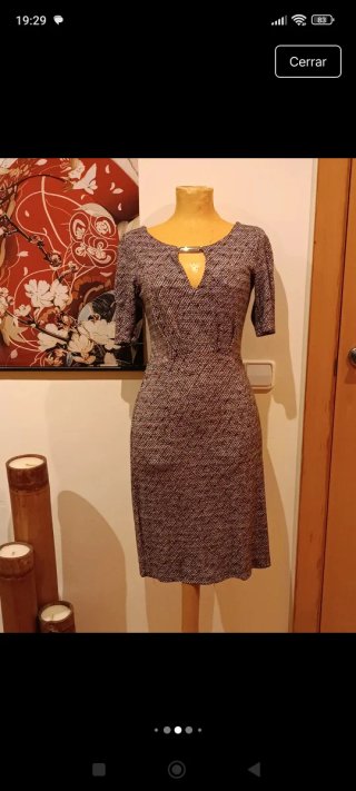 Vestido morado -negro estampado