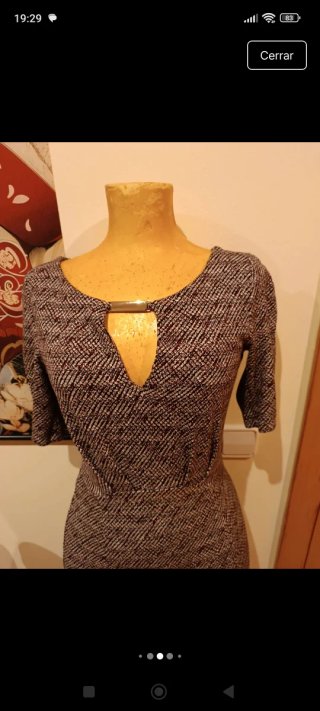 Vestido morado -negro estampado