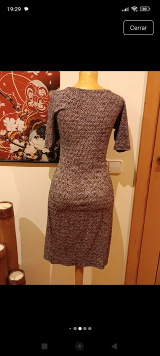 Vestido morado -negro estampado