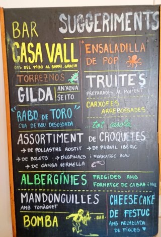 CUADRO PIZARRA VINTAGE ORIGINAL DE BAR – CASA VALL
