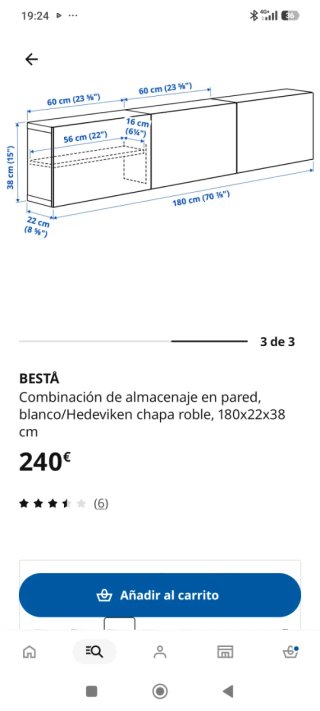 Aparador Ikea. Blanco chapa roble