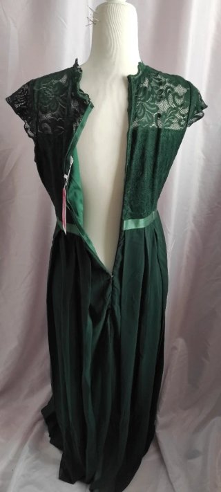Vestido largo fiesta encaje verde talla L nuevo