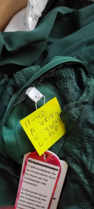 Vestido largo fiesta encaje verde talla L nuevo