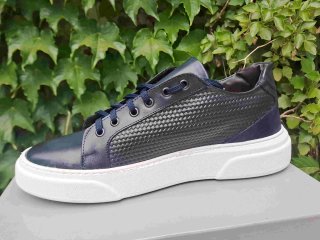 Scarpe uomo pelle blu sneakets 41 42 43 44 italy