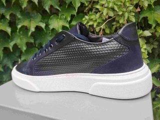 Scarpe uomo pelle blu sneakets 41 42 43 44 italy