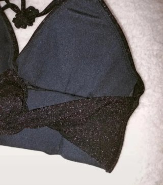 Top/Bikini Negro Brillo