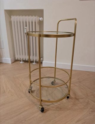 Mesa camarera dorada Maison du Monde cristal