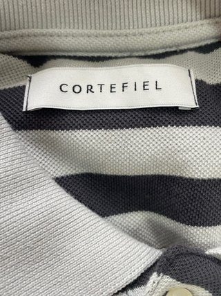 Polo Cortefiel Talla S Rayas Blanco Gris