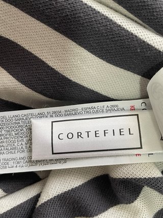Polo Cortefiel Talla S Rayas Blanco Gris