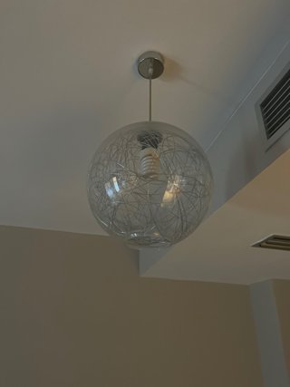 Lámpara colgante esférica de cristal dos unidades