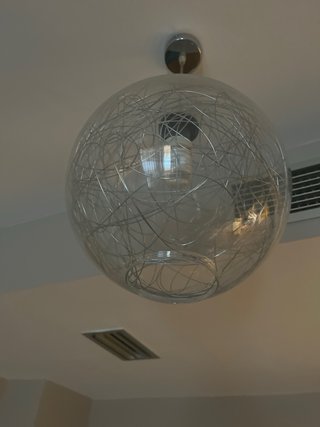 Lámpara colgante esférica de cristal dos unidades
