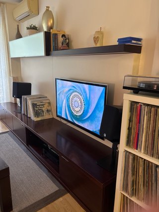 Mueble/mesa/sillas Comedor Bengué Madera Oscura