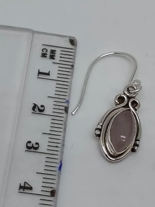 Pendientes Plata 925 y Cuarzo Rosa