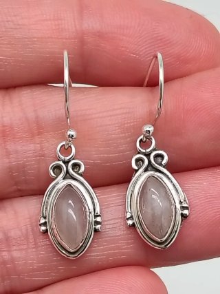 Pendientes Plata 925 y Cuarzo Rosa