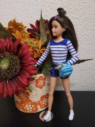 Muñeca Barbie skipper con bolso y ropa