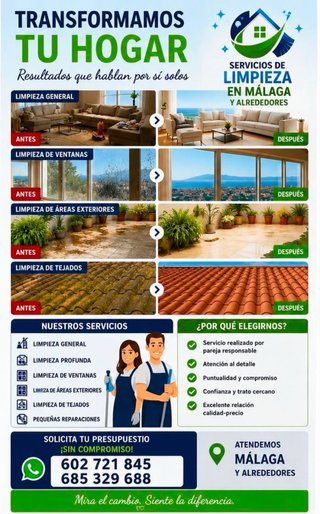 Limpieza general,  profunda, ventanas y exteriores