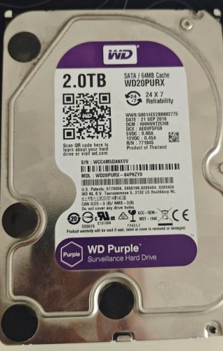 3 x WD Purple 2TB HDD