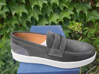 Scarpe uomo pelle mocassino grigio nuove