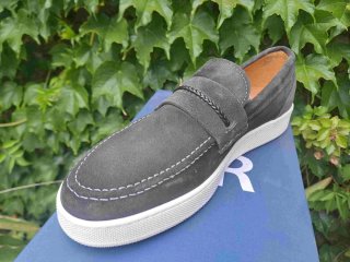 Scarpe uomo pelle mocassino grigio nuove