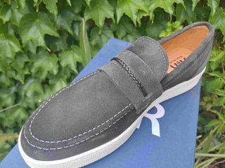 Scarpe uomo pelle mocassino grigio nuove