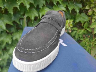 Scarpe uomo pelle mocassino grigio nuove
