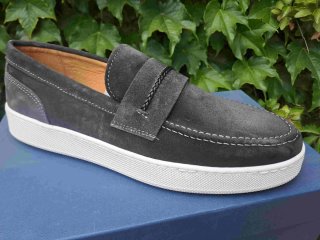 Scarpe uomo pelle mocassino grigio nuove