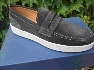 Scarpe uomo pelle mocassino grigio nuove