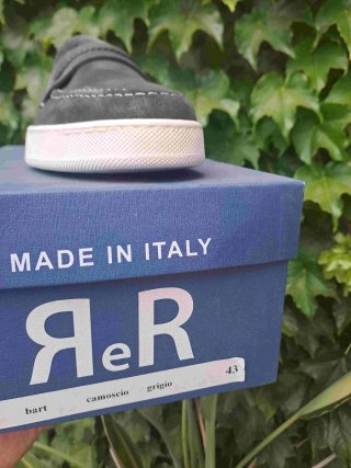 Scarpe uomo pelle mocassino grigio nuove