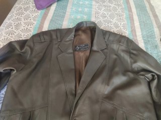 Cazadora de Piel Hombre Marrón